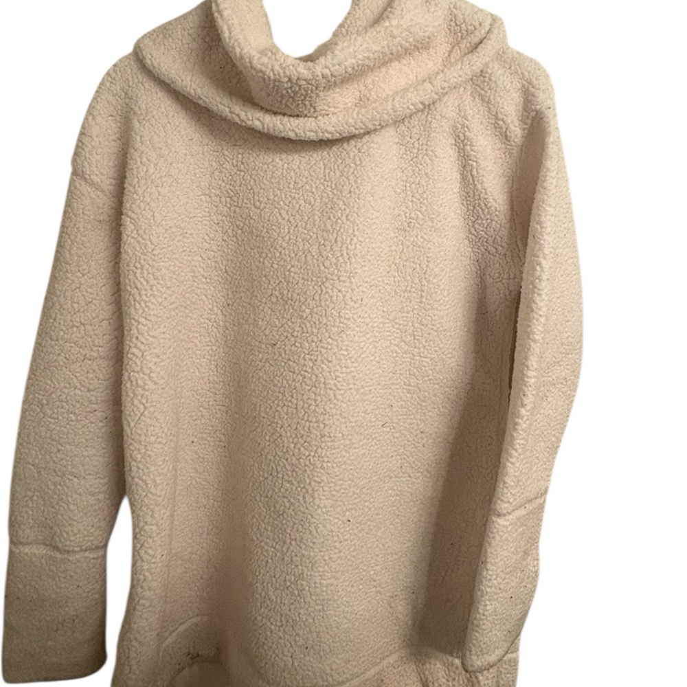 Cozy Sherpa Funnel Neck Women's Sweater - Cream